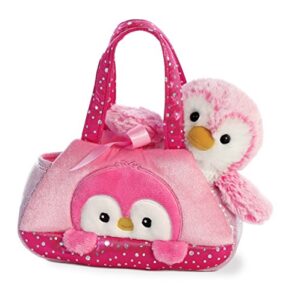 aurora - fancy pals - 7" pompom penguin - pink pet carrier