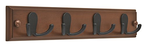 Franklin Brass R37592K-CSI-R Double Prong Robe Hook Rack, 16 in. Cocoa & Soft Iron