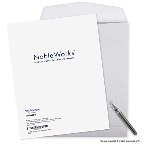 NobleWorks - 1 Jumbo Happy Birthday Greeting Card (8.5 x 11 Inch) - Group Celebration, Appreciation Stationery for Bday - Inflated Messages J5651EBDG