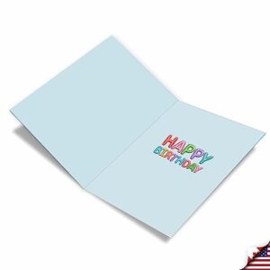 NobleWorks - 1 Jumbo Happy Birthday Greeting Card (8.5 x 11 Inch) - Group Celebration, Appreciation Stationery for Bday - Inflated Messages J5651EBDG
