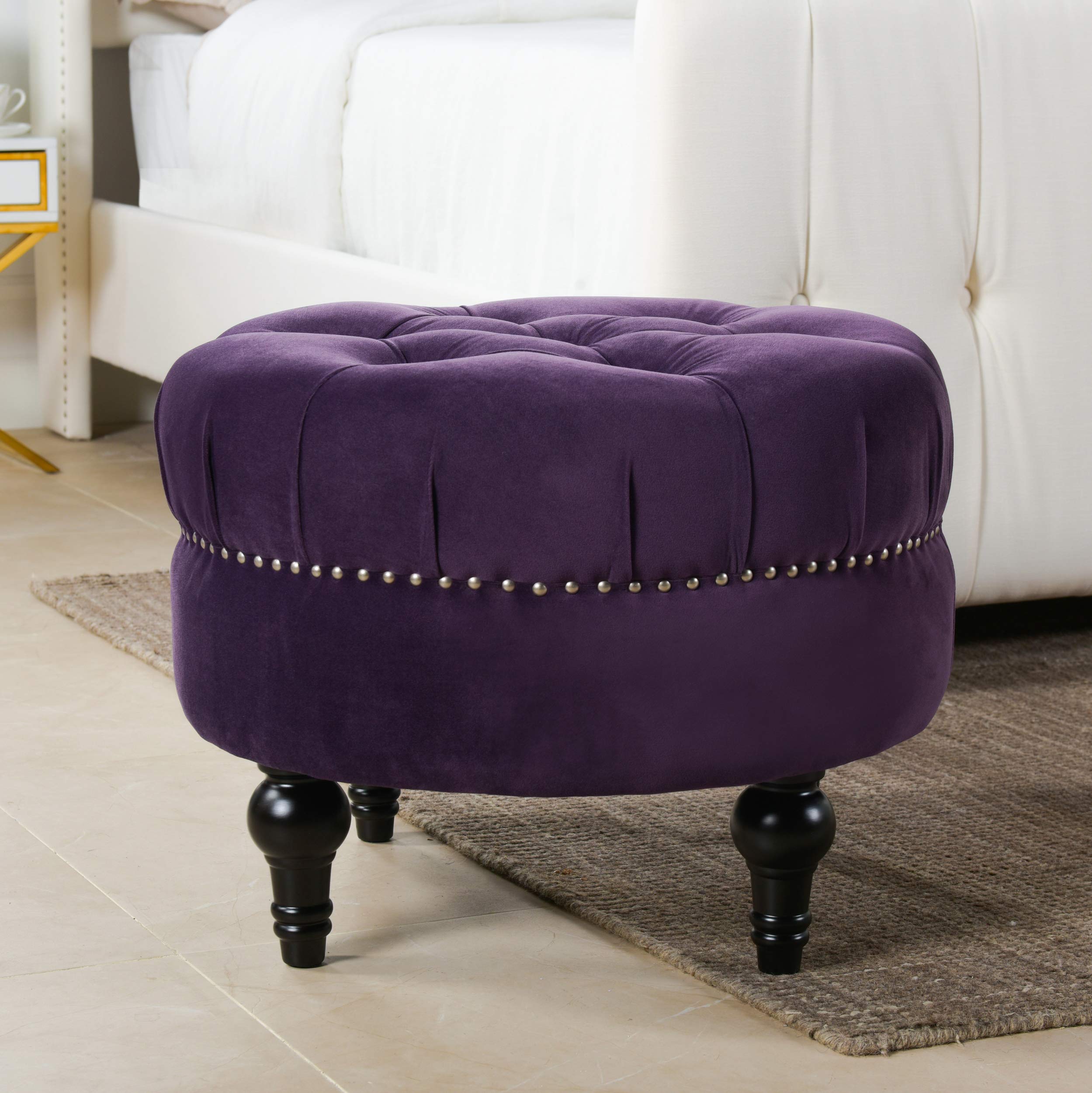 Jennifer Taylor Home Dawn Ottoman, Purple Medium