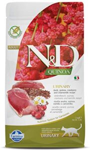 farmina n&d functional quinoa urinary duck cranberry and chamomille dry cat food 3.3 pounds