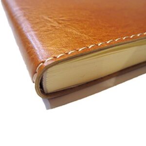 Fiorentina Soft Cover Italian Leather Guest Book with Guests Embossed on Cover - Tan