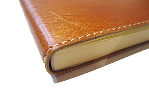 Fiorentina Soft Cover Italian Leather Guest Book with Guests Embossed on Cover - Tan