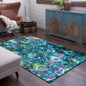 mohawk precision printed prismatic arimo area rug, 5'x8', lime green