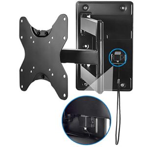 mount-it! lockable rv tv wall mount with quick release, full motion flat screen bracket for campers, travel trailers, rvs, motorhomes and marine boats, fits most 23-43" vesa 100, 200, 77 lbs capacity