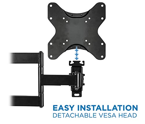 Mount-It! Lockable RV TV Wall Mount with Quick Release, Full Motion Flat Screen Bracket for Campers, Travel Trailers, RVs, Motorhomes and Marine Boats, Fits Most 23-43" VESA 100, 200, 77 Lbs Capacity