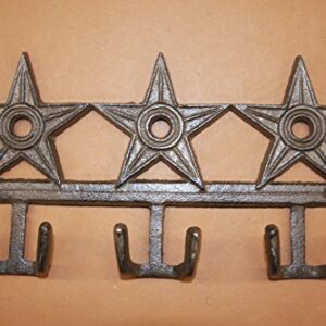 Texas Bath Decor Lone Star Towel Hooks Horseshoe Wall Hooks Solid Cast Iron, 12 inch Wide, W-72, Bundle 3 Items