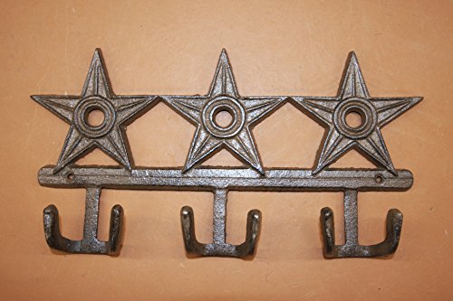 Texas Bath Decor Lone Star Towel Hooks Horseshoe Wall Hooks Solid Cast Iron, 12 inch Wide, W-72, Bundle 3 Items