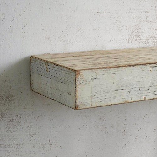 American Art Decor Floating Wall Shelf - Rustic Decor Shelves for Living Room, Bedroom, Kitchen, & Laundry Room - Farmhouse Wall Shelves (White, 3.25”x24.25 x 8.25”)