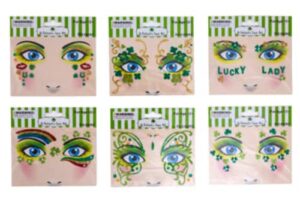 st patrick's day tattoos - temporary glitter face art | embellishments costume for parade party school | over 125 pieces