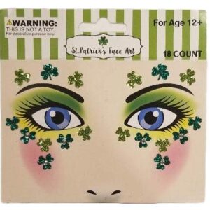 St Patrick's Day Tattoos - Temporary Glitter Face Art | Embellishments Costume for Parade Party School | Over 125 Pieces