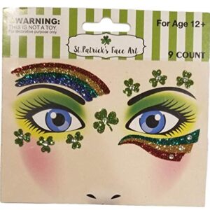 St Patrick's Day Tattoos - Temporary Glitter Face Art | Embellishments Costume for Parade Party School | Over 125 Pieces