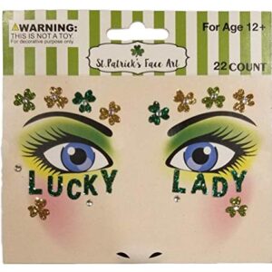 St Patrick's Day Tattoos - Temporary Glitter Face Art | Embellishments Costume for Parade Party School | Over 125 Pieces