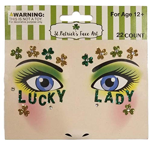 St Patrick's Day Tattoos - Temporary Glitter Face Art | Embellishments Costume for Parade Party School | Over 125 Pieces