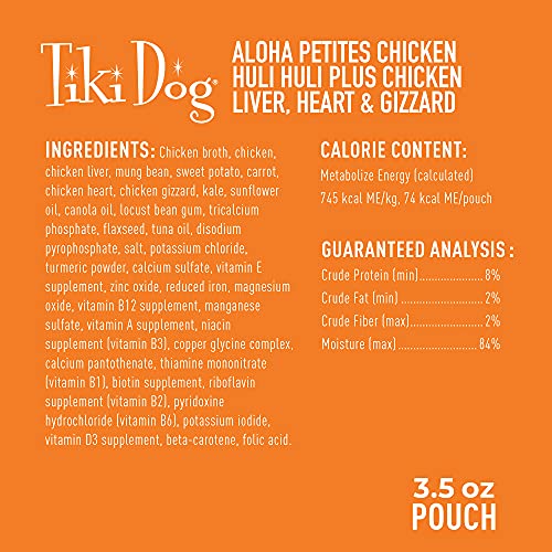 Tiki Dog Aloha Petites – Chicken Huli Huli Wet Dog Food – 3.5 Ounce (Pack of 12)