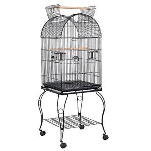 yaheetech 59-inch dome open top large medium parrot bird cage on stand for sun parakeets conures quaker parrot rolling cockatiel bird cage