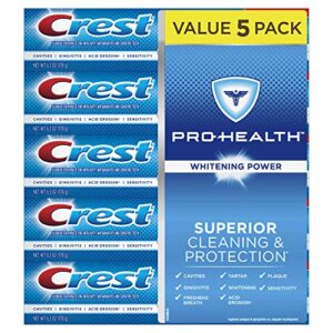 crest pro-health whitening power toothpaste, 5 pk./6.3 oz.