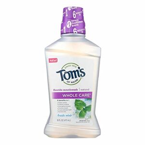 tom's of maine, whole care natural mouthwash - fresh mint, 16 ounce
