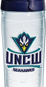 Tervis Unc Wilmington Seahawks Logo Insulated Tumbler with Emblem and Navy with Gray Lid, 24 oz, Clear