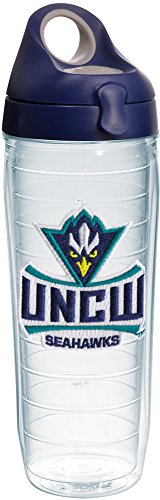 Tervis Unc Wilmington Seahawks Logo Insulated Tumbler with Emblem and Navy with Gray Lid, 24 oz, Clear