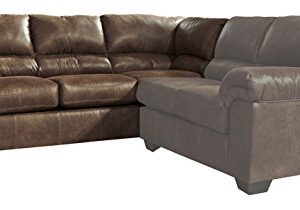 Signature Design by Ashley Bladen Faux Leather Upholstered Left Arm Facing Sofa, Sectional Component, Brown