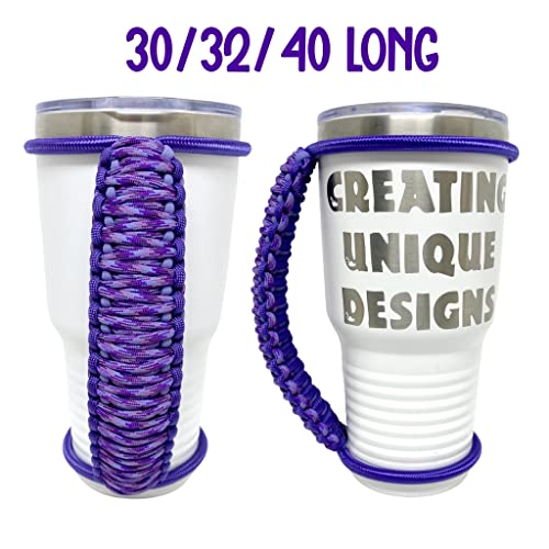 Creating Unique Designs Handmade Elastic Tumbler Handles 20 30 32 40 oz (Handle Only) (Purple blend lavender)