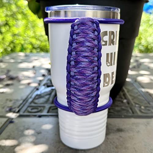 Creating Unique Designs Handmade Elastic Tumbler Handles 20 30 32 40 oz (Handle Only) (Purple blend lavender)