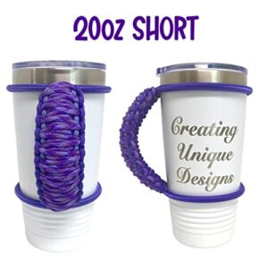 Creating Unique Designs Handmade Elastic Tumbler Handles 20 30 32 40 oz (Handle Only) (Purple blend lavender)