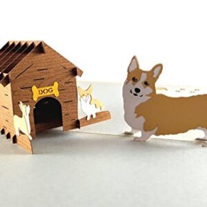 iGifts And Cards Mama Corgis N Puppies 3D Pop Up Greeting Card - Cute, Canine, Pet, Dog, Doggies, Half-Fold, Happy Birthday, Just Because, Thinking of You, Baby Shower, Retirement, Friendship, Fun