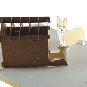 iGifts And Cards Mama Corgis N Puppies 3D Pop Up Greeting Card - Cute, Canine, Pet, Dog, Doggies, Half-Fold, Happy Birthday, Just Because, Thinking of You, Baby Shower, Retirement, Friendship, Fun