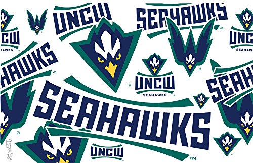 Tervis UNC Wilmington Seahawks All Over Insulated Tumbler with Wrap and Navy Lid, 16oz, Clear