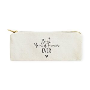 the cotton & canvas co. best maid of honor ever wedding small cosmetic pouch, bridal party gift and travel make up pouch