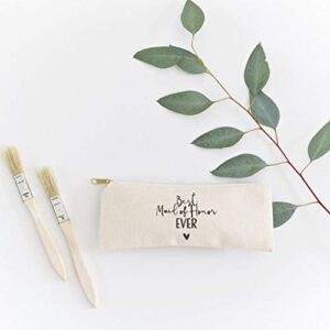 The Cotton & Canvas Co. Best Maid of Honor Ever Wedding Small Cosmetic Pouch, Bridal Party Gift and Travel Make Up Pouch