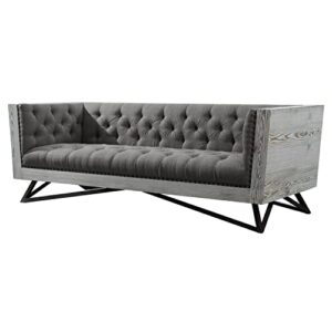 regis contemporary sofa, gray/black/brown