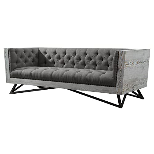 Regis Contemporary Sofa, Gray/Black/Brown