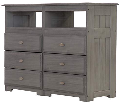 Discovery World Furniture Charcoal 6 Drawer Entertainment Dresser