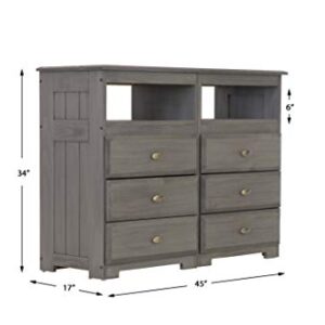 Discovery World Furniture Charcoal 6 Drawer Entertainment Dresser