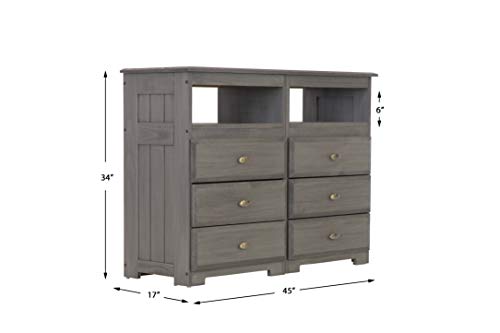 Discovery World Furniture Charcoal 6 Drawer Entertainment Dresser