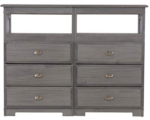 Discovery World Furniture Charcoal 6 Drawer Entertainment Dresser