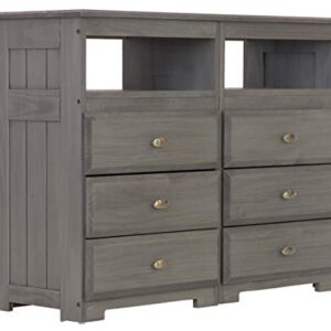 Discovery World Furniture Charcoal 6 Drawer Entertainment Dresser