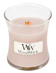 woodwick line basic candle mini vanilla and sea salt wax, pink, 7 x 7 x 8 cm