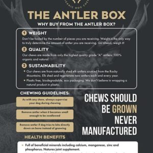 The Antler Box-Premium Elk Antler Dog Chews (1 lb Bulk Pack) (Whole/Split Mixed, Large)