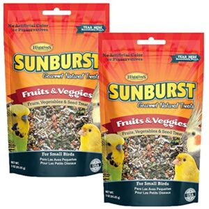 higgins sunburst fruits & veggies gourmet treats for small birds (2 pack)