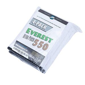 The Rag Company - Everest 550 - Ultra Plush Korean 70/30 Blend, Professional Microfiber Detailing Towels, 550gsm, 16in x 16in, White (4-Pack)
