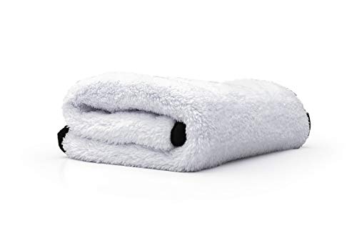 The Rag Company - Everest 550 - Ultra Plush Korean 70/30 Blend, Professional Microfiber Detailing Towels, 550gsm, 16in x 16in, White (4-Pack)