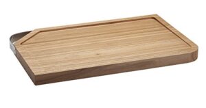 rosle 15033 cutting board with stainless steel handle, wood, natural, 48 x 32 x 3 cm