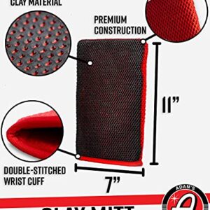 Adam's Polishes Clay Mitt - Medium Grade Clay Bar Infused Mitt | Car Detailing Glove Quickly Removes Debris from Your Paint, Glass, Wheels, & More