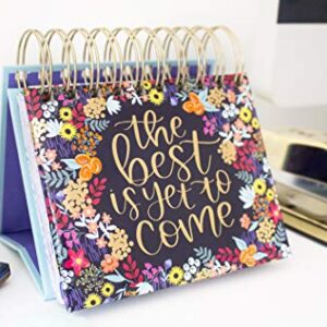 bloom daily planners Undated Perpetual Desk Easel/Inspirational Standing Flip Calendar - (5.25" x 5.5") (The Best is Yet to Come)
