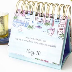 bloom daily planners Undated Perpetual Desk Easel/Inspirational Standing Flip Calendar - (5.25" x 5.5") (The Best is Yet to Come)
